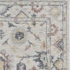 5' x 7' Ivory Floral Bordered Wool Indoor Area Rug