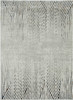 7' Ivory Grey Machine Woven Geometric Lines Indoor Runner Rug