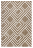 7'x10' Beige Machine Woven UV Treated Geometric Indoor Outdoor Area Rug