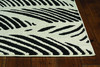 2'x4' Black White Machine Woven UV Treated Tropical Palm Leaves Indoor Outdoor Accent Rug