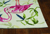 2'x3' Ivory Pink Hand Hooked Flamingo Indoor Accent Rug