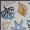 3'x5' Ivory Hand Hooked Sea Corals And Shells Indoor Area Rug