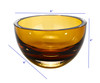 6" Mouth Blown European Made Lead Free Amber Crystal Bowl