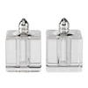 Handcrafted Optical Crystal and Silver Square Size Salt and Pepper Shakers