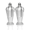 Handcrafted Optical Crystal and Silver Pair of Salt and Pepper Shakers