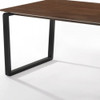 Rectangular Modern Walnut Finish Dining  Table with Black Metal U shape legs