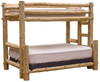 Rustic and Natural Cedar Single Ladder Right Log Bunk Bed