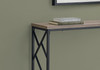 44" Rectangular TaupewithBlack Metal Hall Console Accent Table