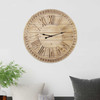 32" Round Natural Wood Face Roman Numeral Wall Clock