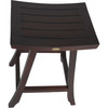 Compact Teak Counter Stool in Brown Finish