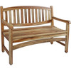 Compact Teak Outdoor Bench with Curved Design in Natural Finish