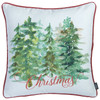 Set of 4 18" Christmas Trees Throw Pillow Cover in Multicolor