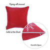 Set of 4 18" Christmas Snowflakes Throw Pillow Cover in Red