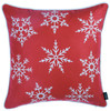 Set of 4 18" Christmas Snowflakes Throw Pillow Cover in Red