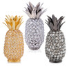 11" Faux Crystal Black and Nickel Pineapple Sculpture