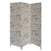 3 Panel Beige and Black Soft Fabric Finish Room Divider