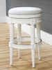 Bar Height Round Backless Stool in  White Fabric