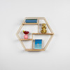 Golden Hexagonal Four Story Wall Shelf