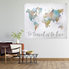 To Travel Is To Live Map Hanging Wall Tapestry