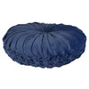 Blue Round Tufted Velvet Pillow