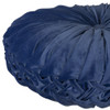 Blue Round Tufted Velvet Pillow