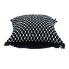 Jet Black and White Woven Lumbar Pillow