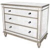 Rectangle Mirrored Three Drawer Console Storage Chest