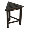 Hotel Dark Teak 18" Triangle Corner Shower Bench or Shelf