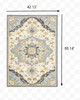 4'x6' Blue and Ivory Bohemian Area Rug