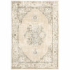 4'x6' Beige and Ivory Center Jewel Area Rug