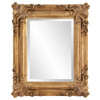 Rectangular Gold Leaf Mirror with Scrolling Flourish