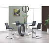 Set of 4 Grey Two tone Barstools with Silver Tone Metal Base
