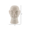 8" Matte White Ceramic Bust Decorative Sculpture