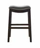 30" Espresso and Gray Saddle Style Counter Height Bar Stool