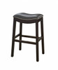 30" Espresso and Gray Saddle Style Counter Height Bar Stool