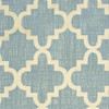 6' x 9' Blue Ivory Machine Woven Geometric Indoor or Outdoor Area Rug