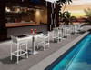 3 piece Modern White and Gray Outdoor Bar Set