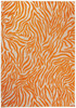 4 x 6 Orange Zebra Pattern Indoor Outdoor Area Rug