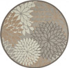 4 Round Natural and Gray Indoor Outdoor Area Rug