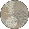 8 Round Natural and Gray Indoor Outdoor Area Rug