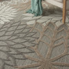 8 Round Natural and Gray Indoor Outdoor Area Rug