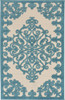 3 x 4 Aqua Medallion Indoor Outdoor Area Rug