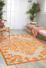 4 x 6 Orange Medallion Indoor Outdoor Area Rug