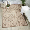 8 x 11 Cream and Beige Trellis Indoor Outdoor Area Rug