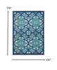 4 x 6 Navy and Beige Trellis Indoor Outdoor Area Rug