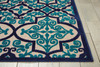 5 x 8 Navy and Beige Trellis Indoor Outdoor Area Rug