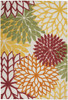 5 x 8' Red Tropical Indoor Outdoor Area Rug