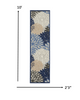 2 x 10 Blue Large Floral Indoor Outdoor Runner Rug