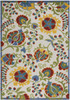 6 x 9 Ivory Multi Floral Indoor Outdoor Area Rug