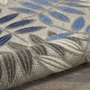 3 x 4 Gray and Blue Leaves Indoor Outdoor Area Rug